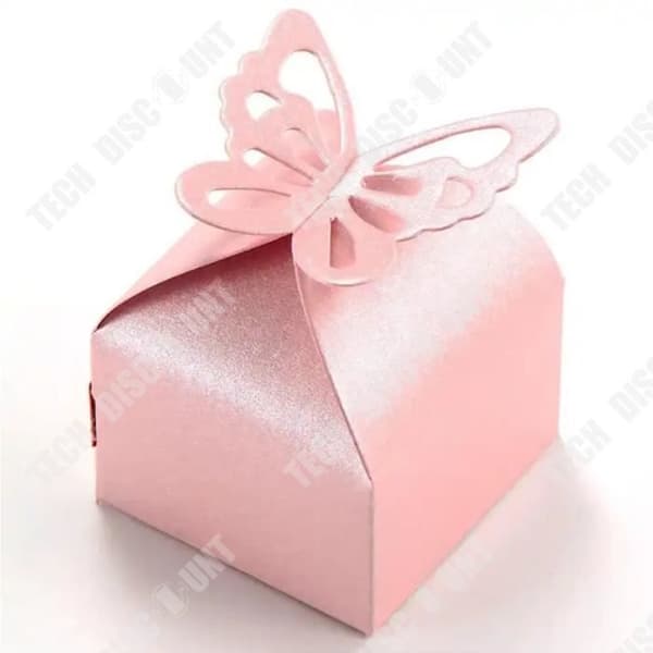 TD® 50 stycken godisask presentförpackning Rose Butterfly Bröllopspresentbox Frostad textur Bröllopsfavorit för bröllop