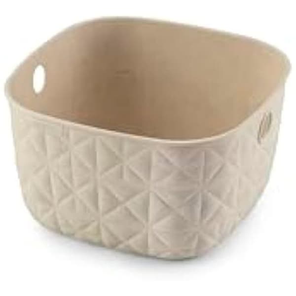 Förvaringskorg - CURVER - Softex 3L - Lätt - Stapelbar - 100 % återvunnen - 19 x 19 x 11 cm - Ljus beige