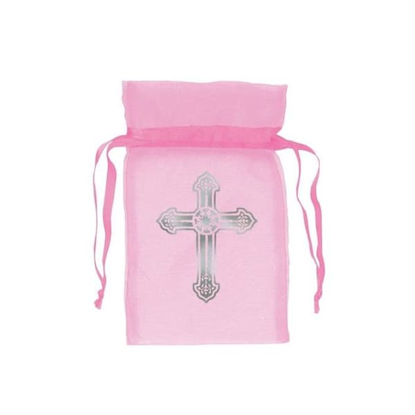 Presentpåse - Ej specificerat - 10st - Rosa - 18x13 cm - Organza med band