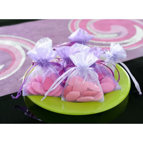 Sachet organdi - PARME - 7,5 x 10 cm - Organza - Lila - Mixte