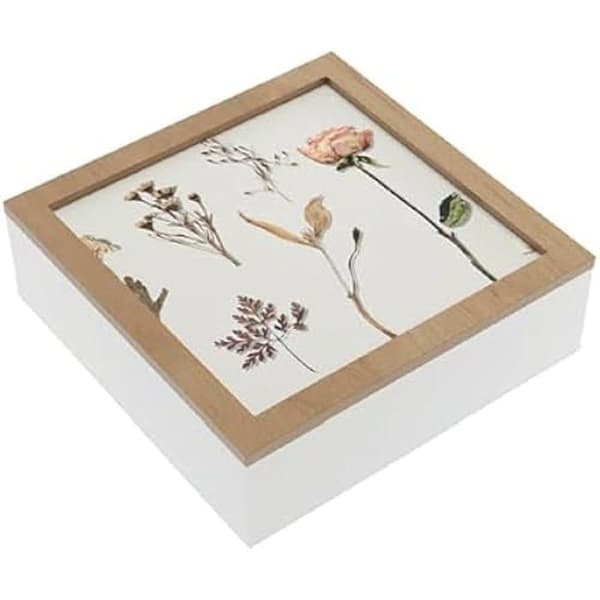 Dekorativ låda - VERSA - Flerfärgad - MDF - 25,5 x 25,5 x 8,5 cm - Modern stil