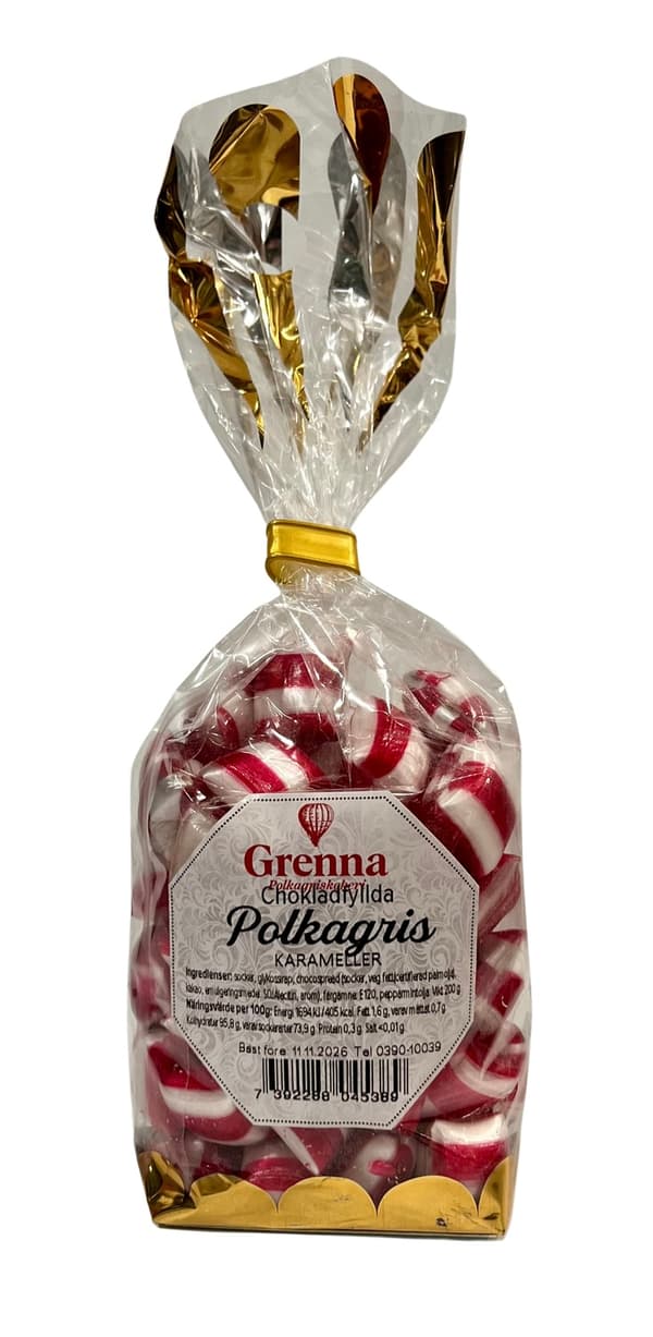 Chokladfylld Polkagris 200g