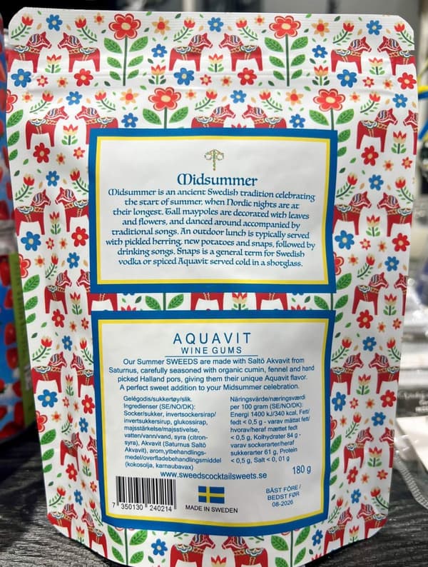 SWEEDS Vingummi Aquavit Sommar Dalahäst 180g