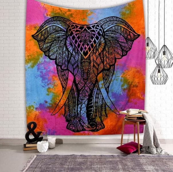 Modern väggbonad tygtapet tapet dekor elefant heminredning (2)