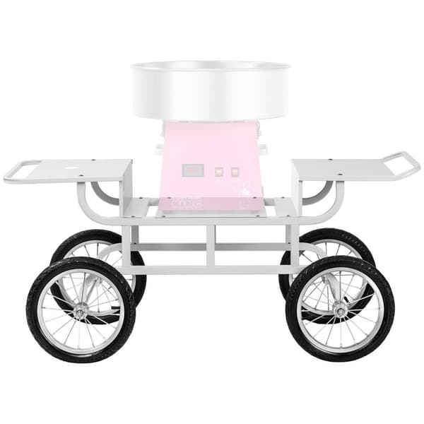 Royal Catering Vagn för sockervaddsmaskin – 4 hjul – vit