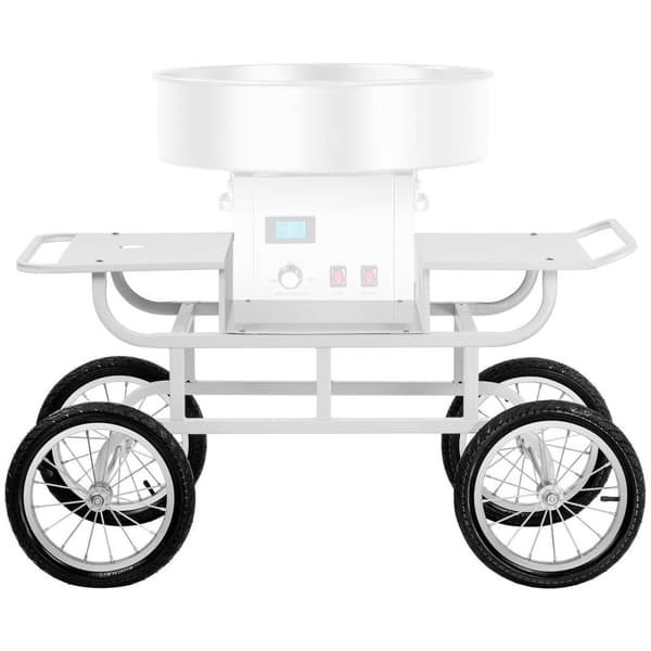 Royal Catering Vagn för sockervaddsmaskin – 4 hjul – vit