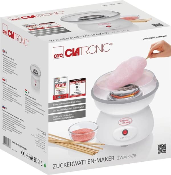 Clatronic ZWM 3478 sockervaddsmaskin 500 W Vit