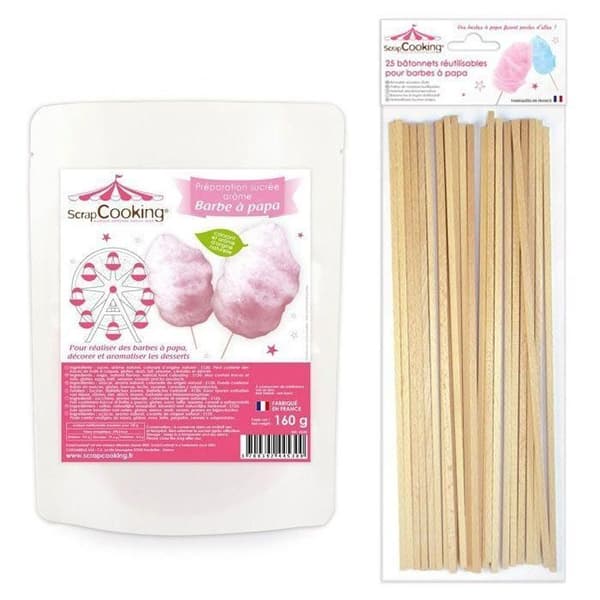 Rosa sockervaddsberedning 160 g + 25 pinnar