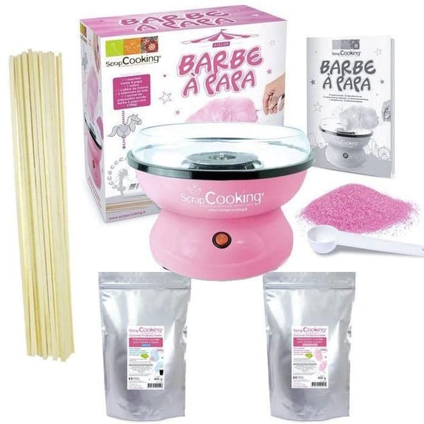 Coffert Sockervadd - Maskin + rosa förberedelse 400 g och blå 400 g + 100 stickor