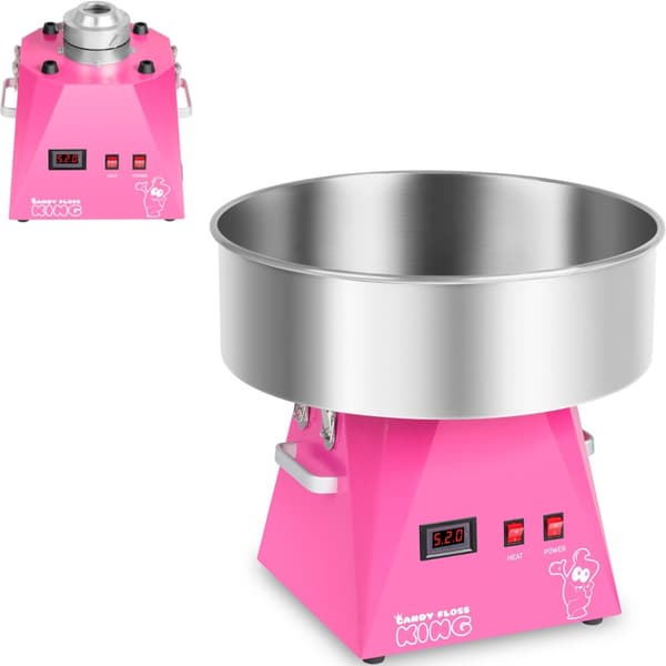 Sockervaddsmaskin LED rosa 52cm 1030W Royal Catering RCZK-1030-W-R