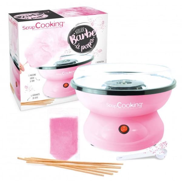 Sockervaddsapparat - Scrapcooking - Ø 28 cm - Rosa - Lätt att använda - Innehåller 12 pinnar