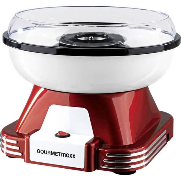 Sockervaddsmaskin - GOURMETmaxx - 500W - Godisröd - Retrodesign - Stänkskydd