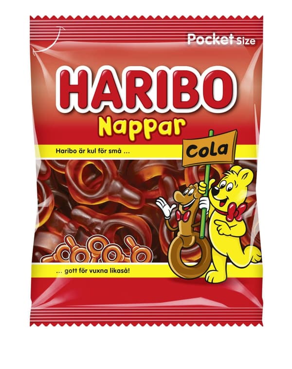 Godis HARIBO Nappar Cola 80g 24st