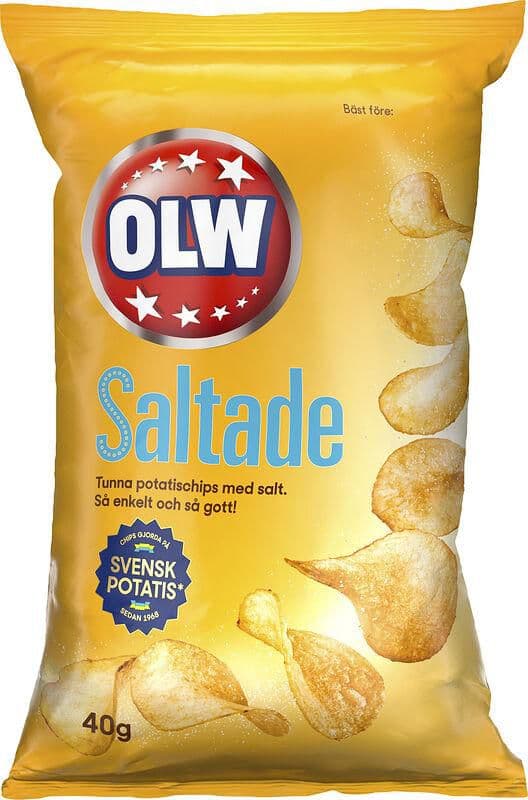 Chips OLW lättsaltade 40g 20st