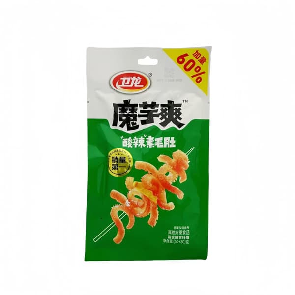 Konjac Snack Stark/Syrligt Smak 80g Wei Long Kina