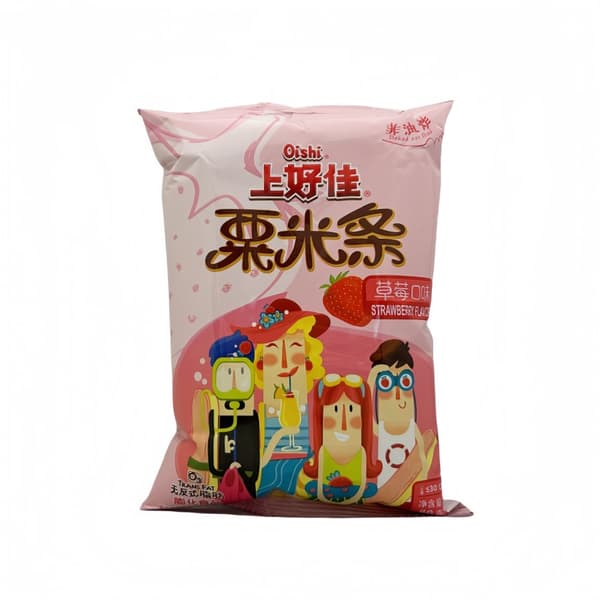 Snacks Majs Med Jordgubbar Smak 40g Oishi Kina