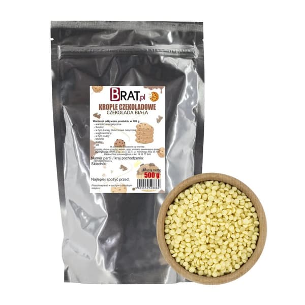 Chokoladedråber - hvid chokolade 500g