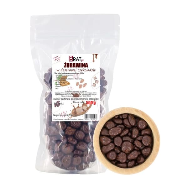 Tranebær i mørk chokolade 500 g