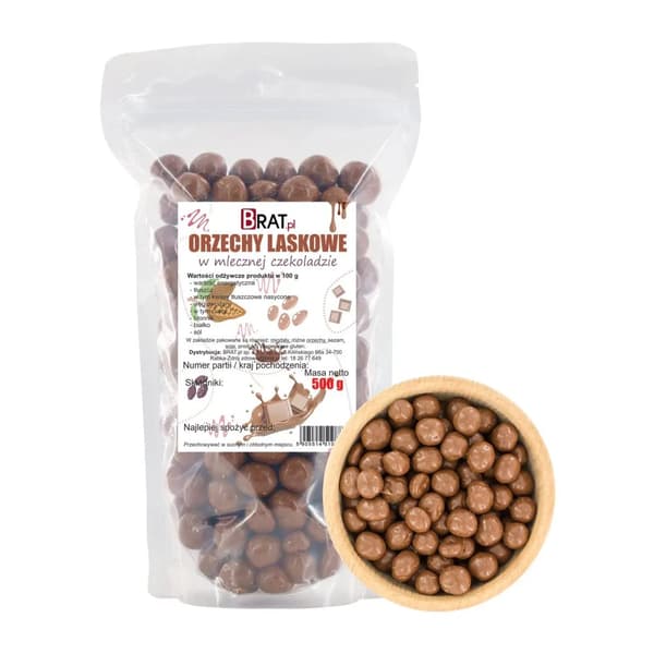 Hasselpähkinät maitosuklaassa 500g