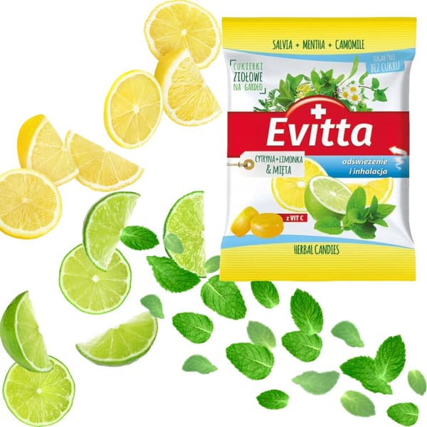 EVITTA SOKERITON SITRUUNA-LIME-MINTTU KARKKI