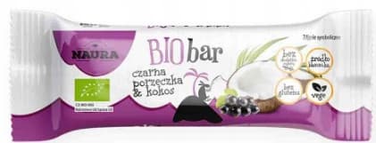 Ekologisk svartvinbärs- och kokosbar Naura 35 g