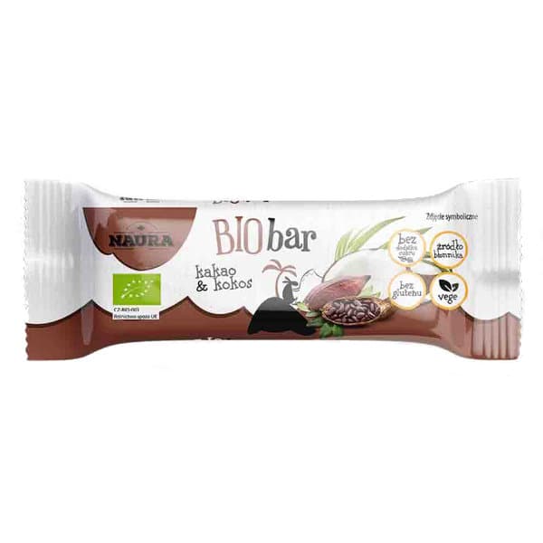 Ekologisk Naura kakao- och kokosbar 35 g