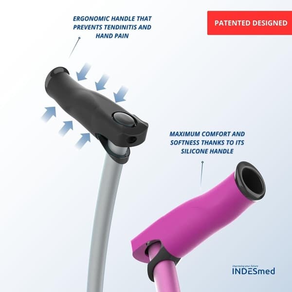 INDESMED | 100 % ultrakevyt ilmailualumiinikeppi, patentoitu, mukautettava säätö, ultrakestävä, ergonominen kädensija anti-tendiniitti, ortopedinen