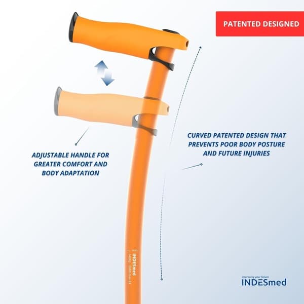 INDESMED | 100 % ultrakevyt ilmailualumiinikeppi, patentoitu, mukautettava säätö, ultrakestävä, ergonominen kädensija anti-tendiniitti, ortopedinen