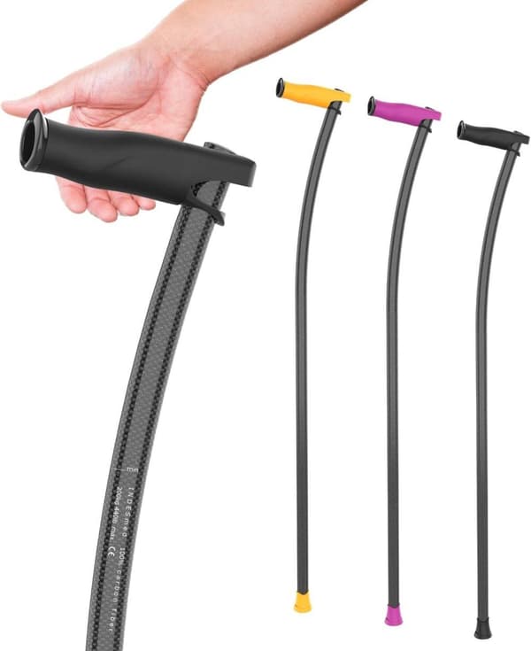 INDESMED | Käpp i 100 % kolfiber, världens lättaste, internationellt prisbelönt, 3 lager av legering, ortopedisk, justerbar och ergonomisk