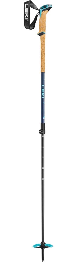 LEKI Bernina Lite 2 skistav 135 cm Beige, Sort, Blå Aluminium