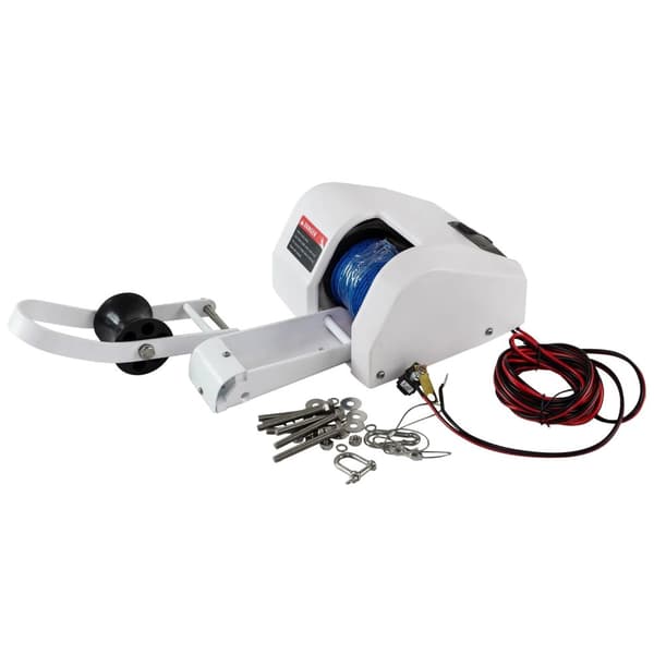 Bådanker Winch, 12V Fjernbetjening, Anti-Reverse Kløft, Egnet til 35 lbs Anker