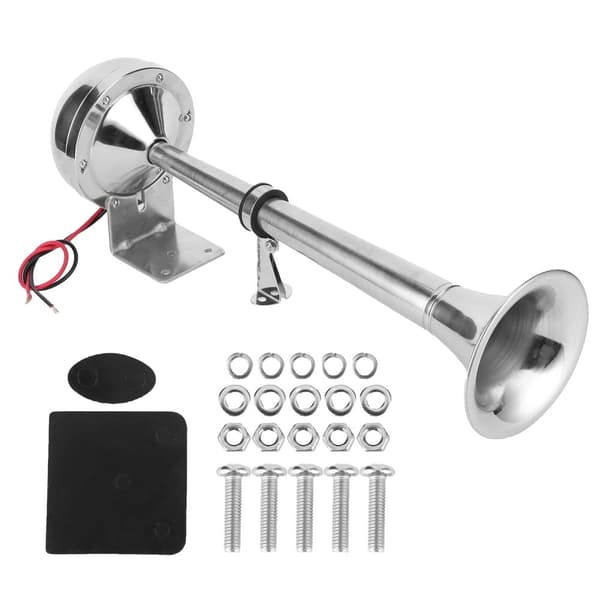 12V Marine Air Horn, Rustfrit Stål Konstruktion, Enkel Installation,Sølv