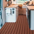 Miniatyrbillede 2 af 2: EVA Skum Teak Dækplade, Vandtæt, Skridsikker Overflade,Brun