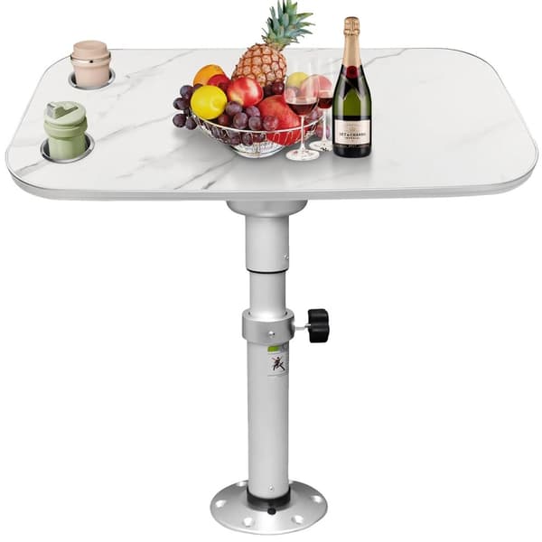 Aftageligt Bådbord, 34 x 18 Tommer, Justerbar Højde 19,7 - 28 Tommer, Holdbar Konstruktion