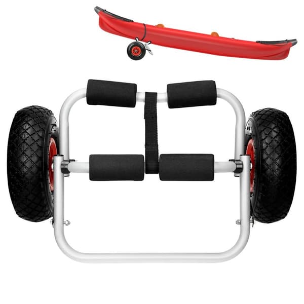 ECD Germany taitettava alumiinikajakivaunu, kanoottivaunu, venevaunu 60 kg pneumaattisilla kumirenkailla sis. Hihnat SUP - kuljetusvaunu, surffivaunu,