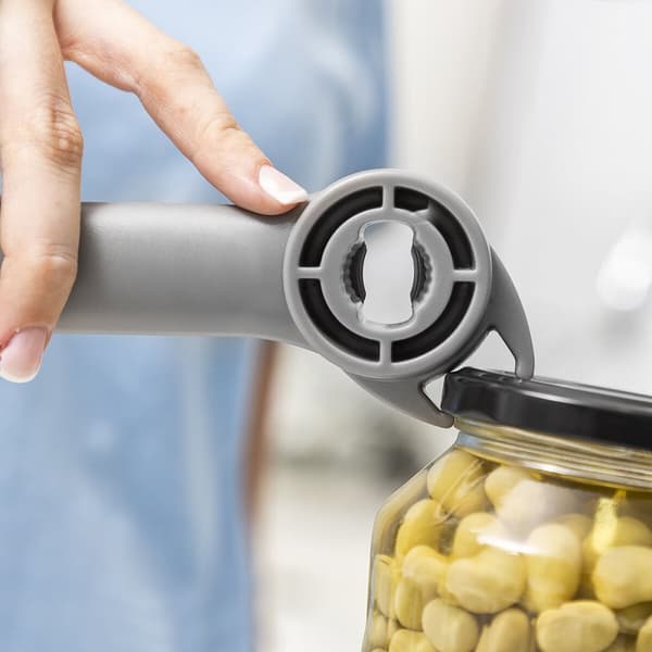 BRUKT Multifunksjonell Justerbar Lokkåpner for Glasskrukker, Bokser and Flasker Tapof InnovaGoods Grå Polykarbonat (Fikset A+)