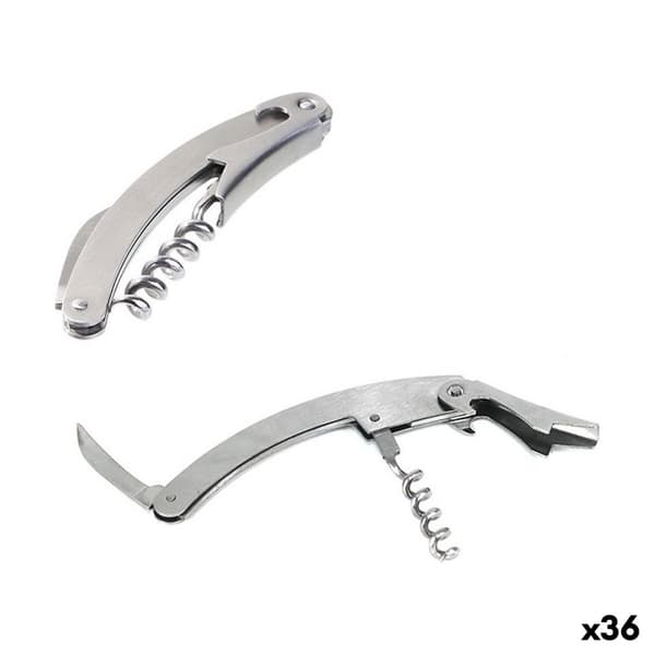 Korkskruv med folieskärare och flasköppnare Wooow Rostfritt stål 11 x 2,2 cm (36 antal)
