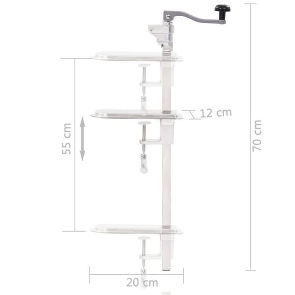 The Living Store Purkinavaaja hopea 70 cm alumiini ja ruostumaton teräs -  Purkinavaajat