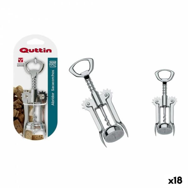 Flaskeåpner med Korketrekker Quttin Rustfritt stål 16,5 cm (18 enheter)