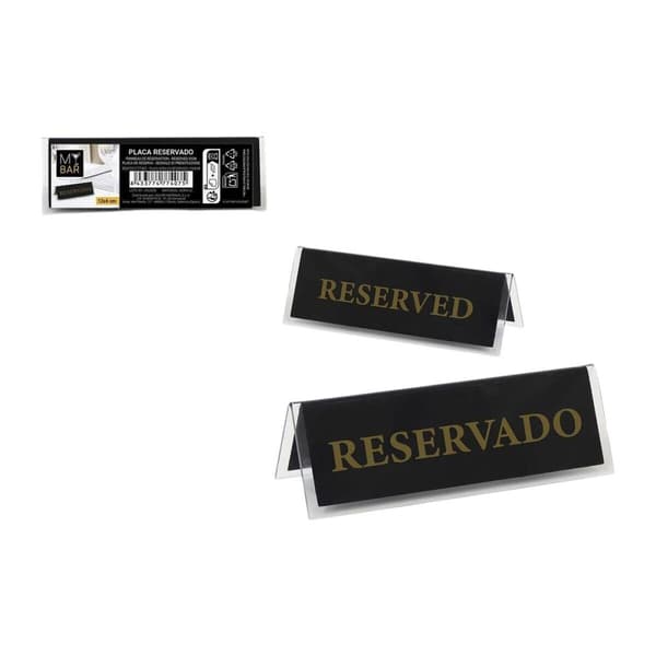 Identifikationsbricka My Bar RESERVADO / RESERVED 12 x 4 cm 2 mm 24 antal