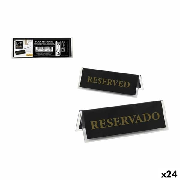 Identifikationsbricka My Bar RESERVADO / RESERVED 12 x 4 cm 2 mm 24 antal