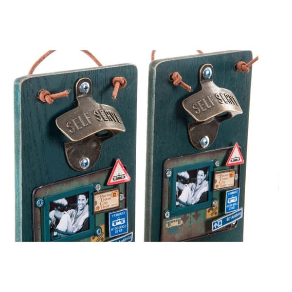 Pullonavaaja DKD Home Decor Self Serve Puu Metalli (2 pcs) (26 x 12 x 9 cm)