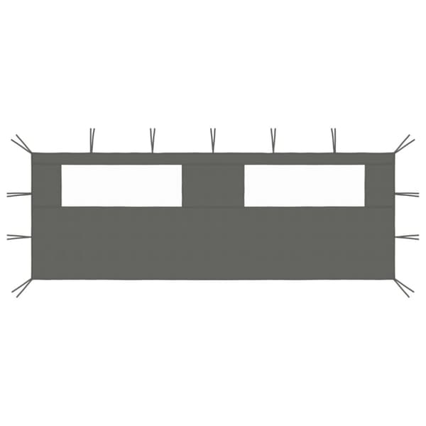 The Living Store pavillonvæg med vinduer 6x2 m antracitgrå -  Festtelte & havepavilloner – tilbehør