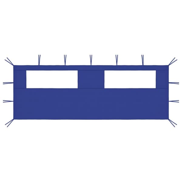 The Living Store pavillonvæg med vinduer 6x2 m blå -  Festtelte & havepavilloner – tilbehør