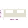 Miniatyrbild 5 av 5: The Living Store Sidovägg med fönster till partytält 6x2 m gräddvit -  Tillbehör till partytält & lusthus