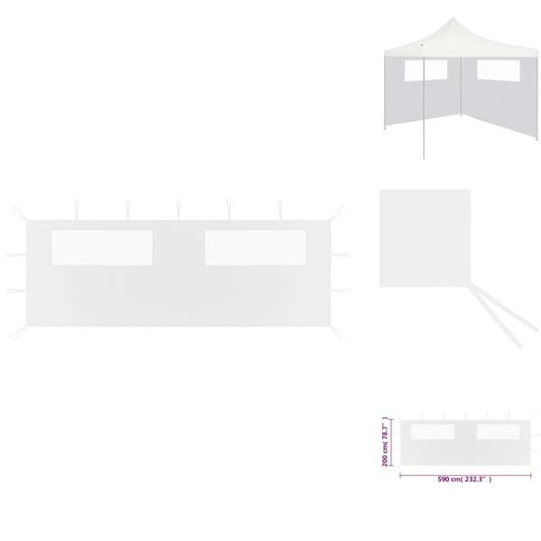 Katos- & huvimajatarvikkeet - Living Huvimajan sivuseinä ikkunoilla 6x2 m valkoinen