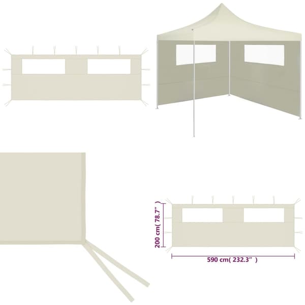 Pavillonvæg med vinduer 6x2 m cremefarvet - Pavillonvæg - Pavillonvægge - Home & Living