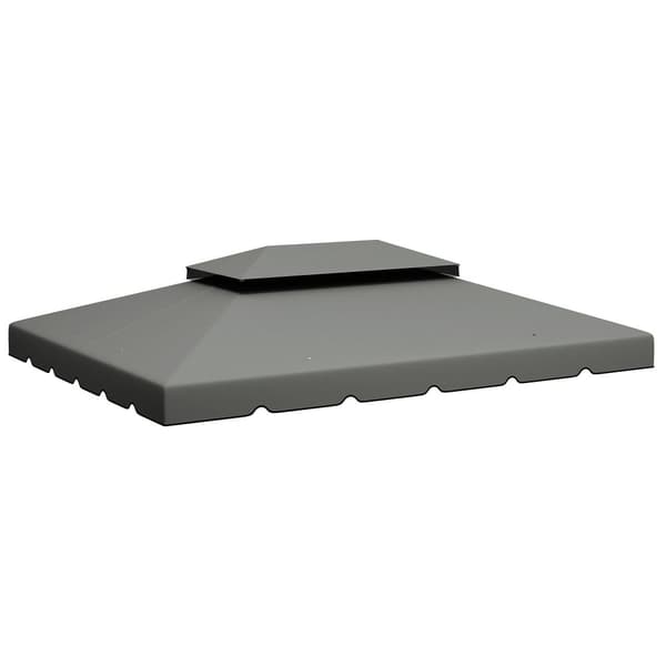Ersättning av gazebotak, Oxford-material, storlek 4x3 m, typ segelduk,Ljusgrå