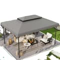 Miniatyrbild 1 av 4: Ersättning av gazebotak, Oxford-material, storlek 4x3 m, typ segelduk,Ljusgrå