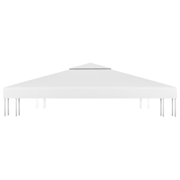 2-kerroksinen huvimajan katto 310 g/m² 3x3 m valkoinen